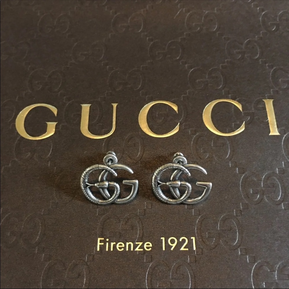 Authentic Sterling Silver Gucci Snake Earrings!